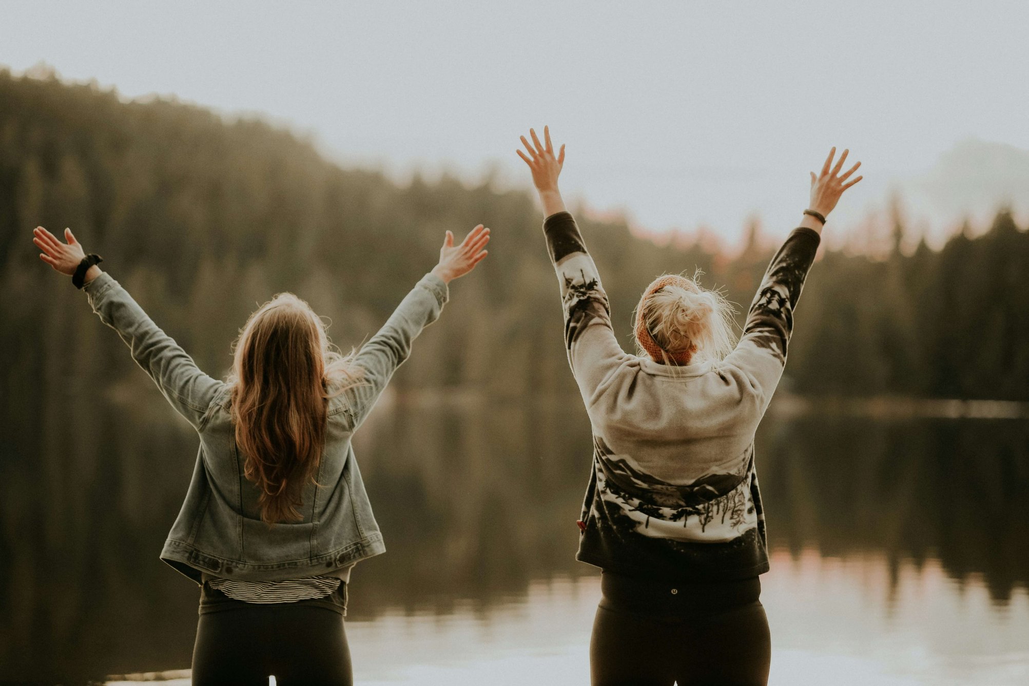 IMAGE OF two ladies by lake. Mindful Wellbeing.co 